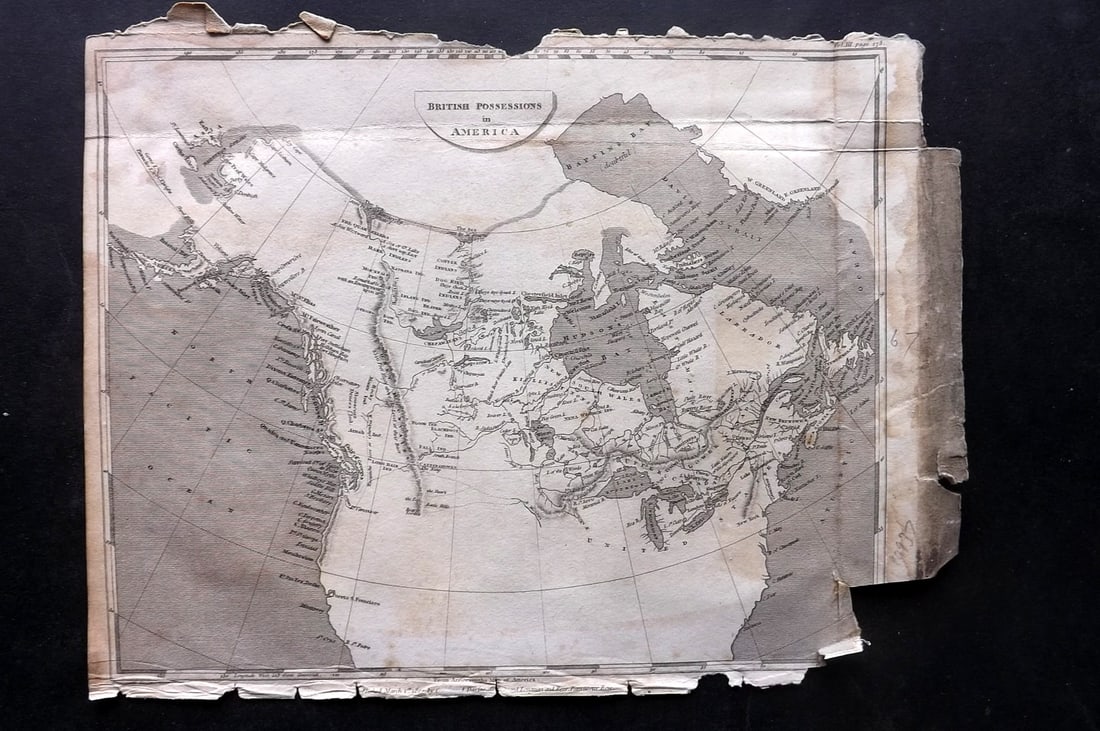 Pinkerton, John 1811 Antique Map. British Possessions in America. Canada (Faults) (1 of 1)