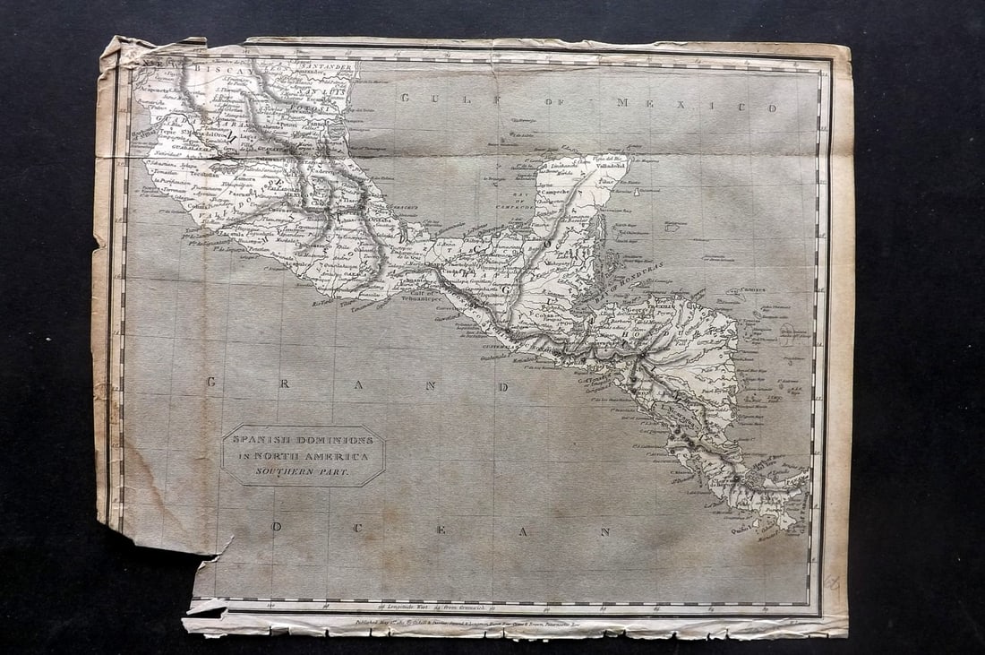 Pinkerton, John 1811 Antique Map. Spanish Dominions in North America. Mexico (Faults) (1 of 1)