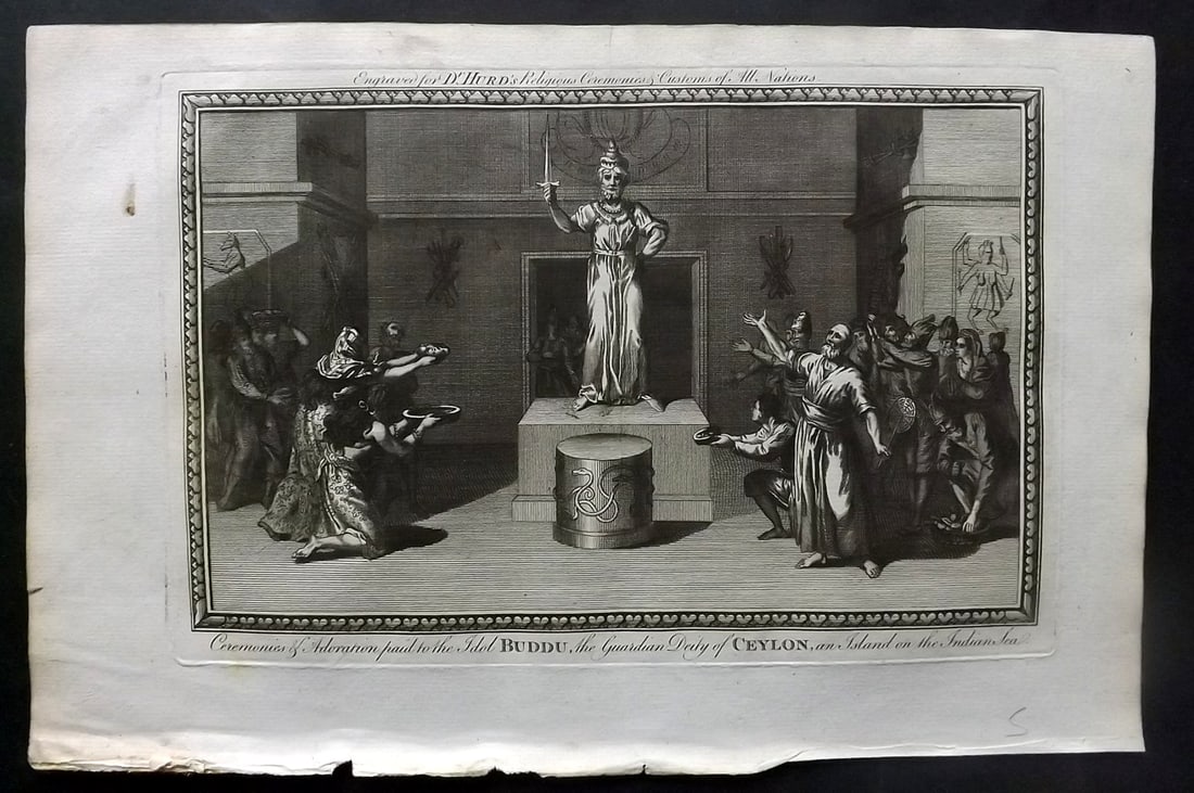 Hurd, William C1780 Folio Print. Ceylon - Buddu, the Guardian Deity (1 of 2)