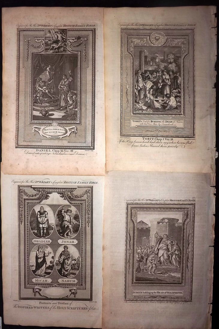 Wright, Paul 1782 Lot of 4 Folio Religious Prints (1 of 2)