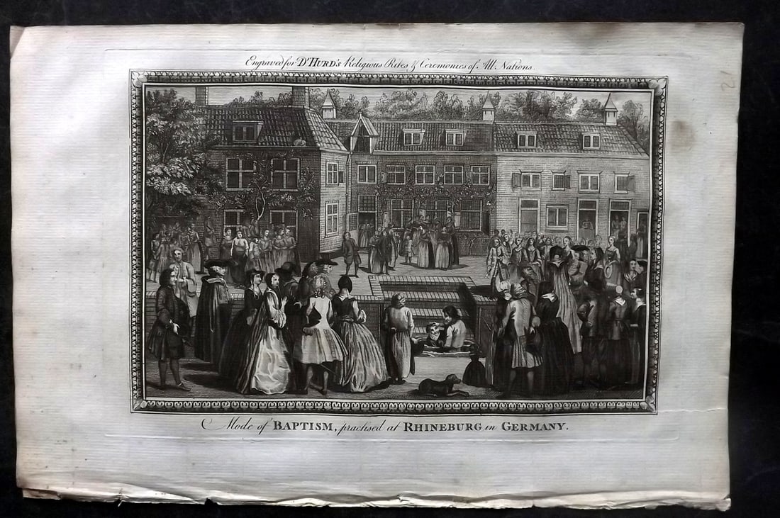 Hurd, William C1780 Folio Print. Germany - Rhineburg Mode of Baptism (1 of 2)