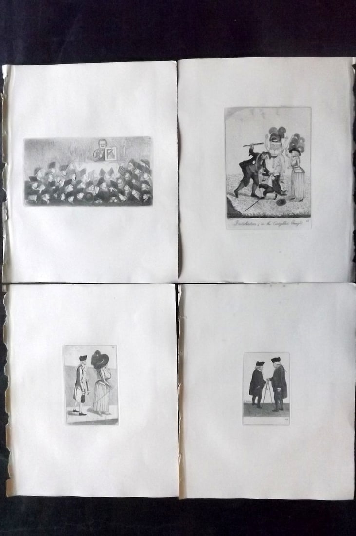 Kay, John 1877 Lot of 4 Scottish Caricatures: Etchings Published 1877, Edinburgh for "A Series of Original Portraits and Caricature Etchings" by John Kay. Paper Size: 10.5 x 8.5 inch (27 x 22cm) Good Condition