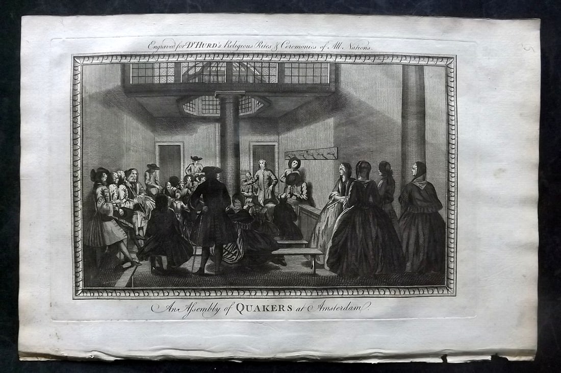 Hurd, William C1780 Folio Print. Holland - Lutherans at Whitsuntide: Folio Copper Plate Published 1779-1812, London for "A New Universal History of the Religious Rites, Ceremonies and Customs, of the Whole World?" by Dr. William Hurd. Paper Size: 13.75 x 9 inch (35 x 2