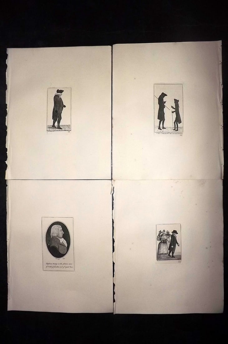 Kay, John 1877 Lot of 4 Scottish Caricatures: Etchings Published 1877, Edinburgh for "A Series of Original Portraits and Caricature Etchings" by John Kay. Paper Size: 10.5 x 8.5 inch (27 x 22cm) Good Condition