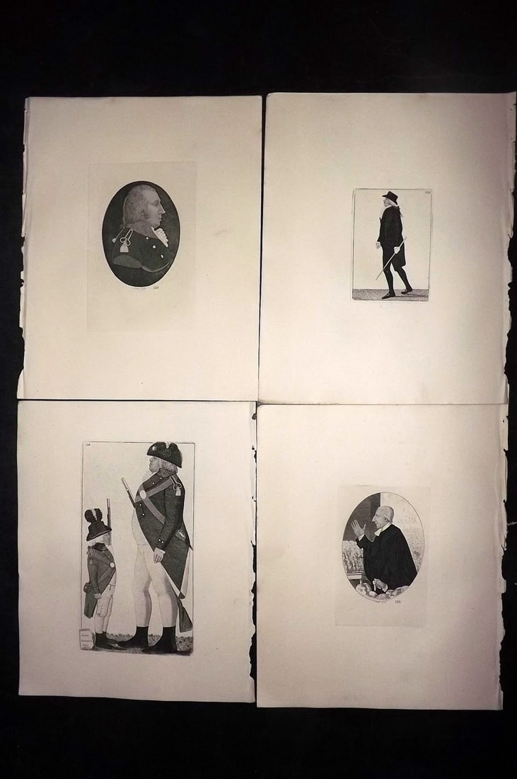 Kay, John 1877 Lot of 4 Scottish Caricatures: Etchings Published 1877, Edinburgh for "A Series of Original Portraits and Caricature Etchings" by John Kay. Paper Size: 10.5 x 8.5 inch (27 x 22cm) Good Condition