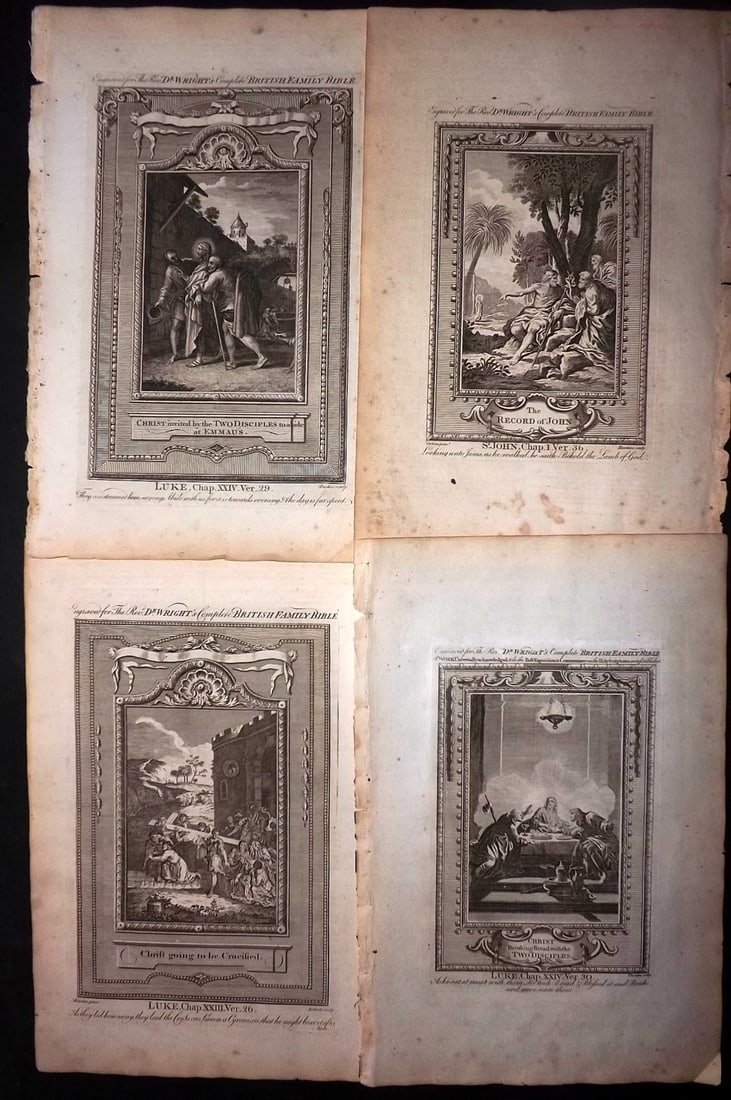 Wright, Paul 1782 Lot of 4 Folio Religious Prints (1 of 2)