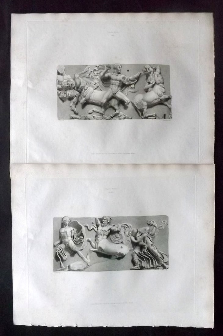 BM Marbles 1820 Pair of Folio Greek Marble Bas Reliefs (1 of 2)