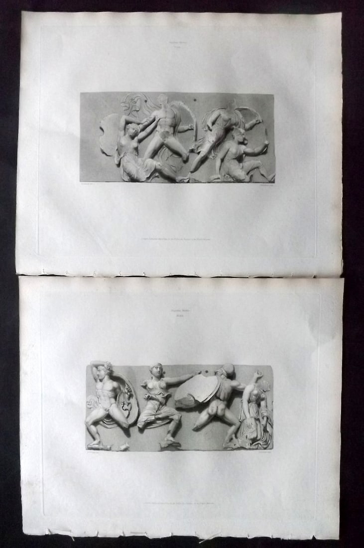 BM Marbles 1820 Pair of Folio Greek Marble Bas Reliefs (1 of 2)