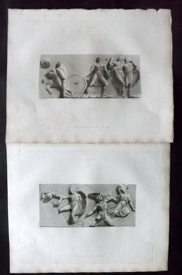 BM Marbles 1820 Pair of Folio Greek Marble Bas Reliefs (1 of 2)