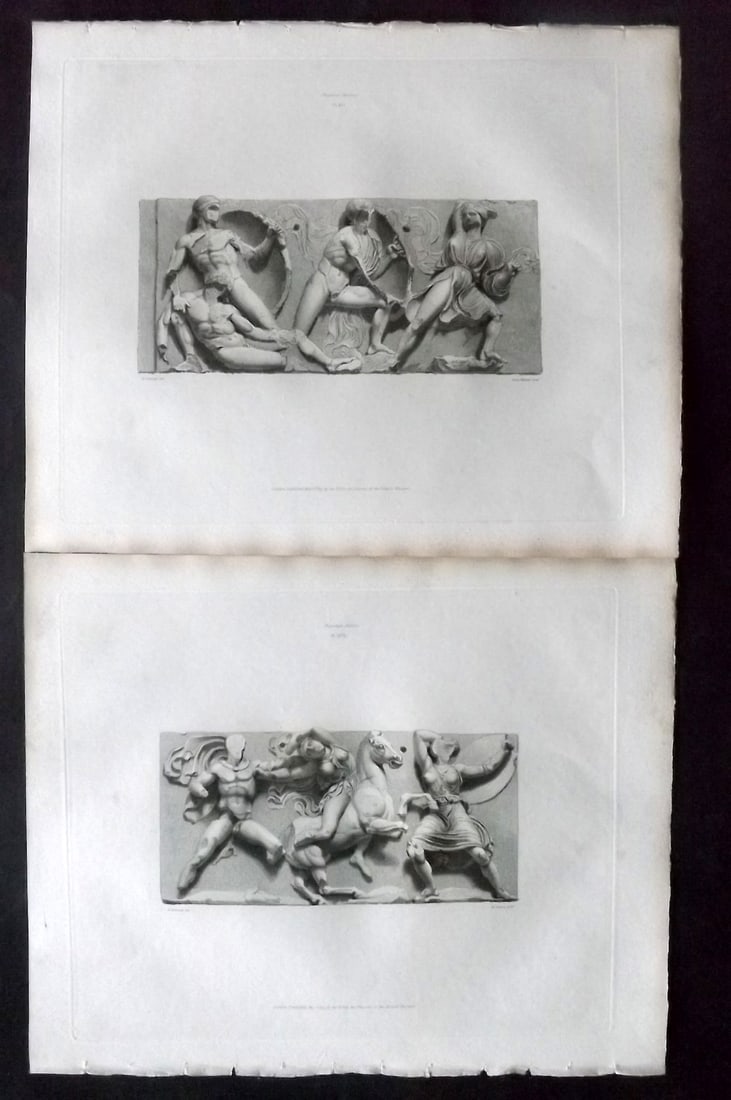 BM Marbles 1820 Pair of Folio Greek Marble Bas Reliefs (1 of 2)