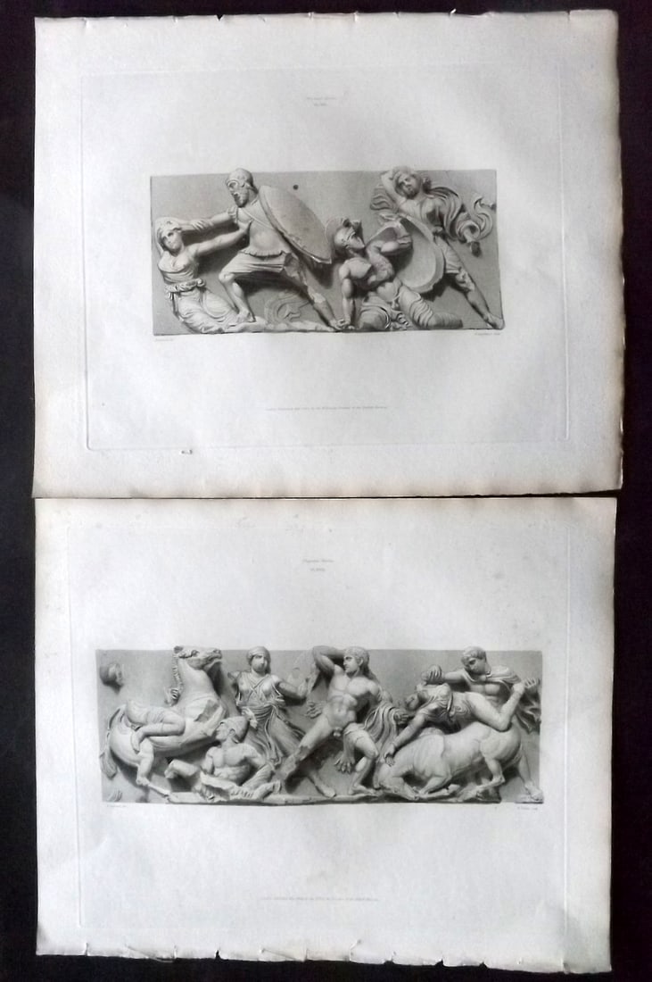 BM Marbles 1820 Pair of Folio Greek Marble Bas Reliefs (1 of 2)