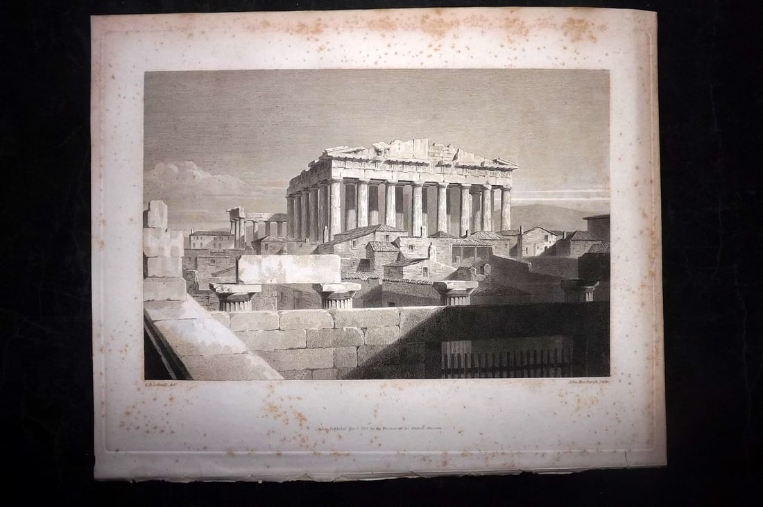 BM Marbles 1828 Folio Print. Parthenon, Athens, Greece (1 of 2)