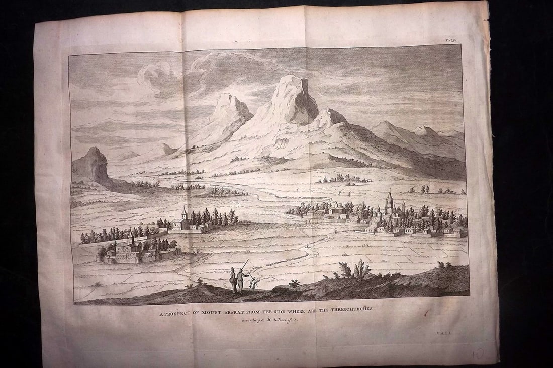 Calmet, Augustin 1732 LG Folio Print. Prosepct of Mount Ararat, Turkey (1 of 2)