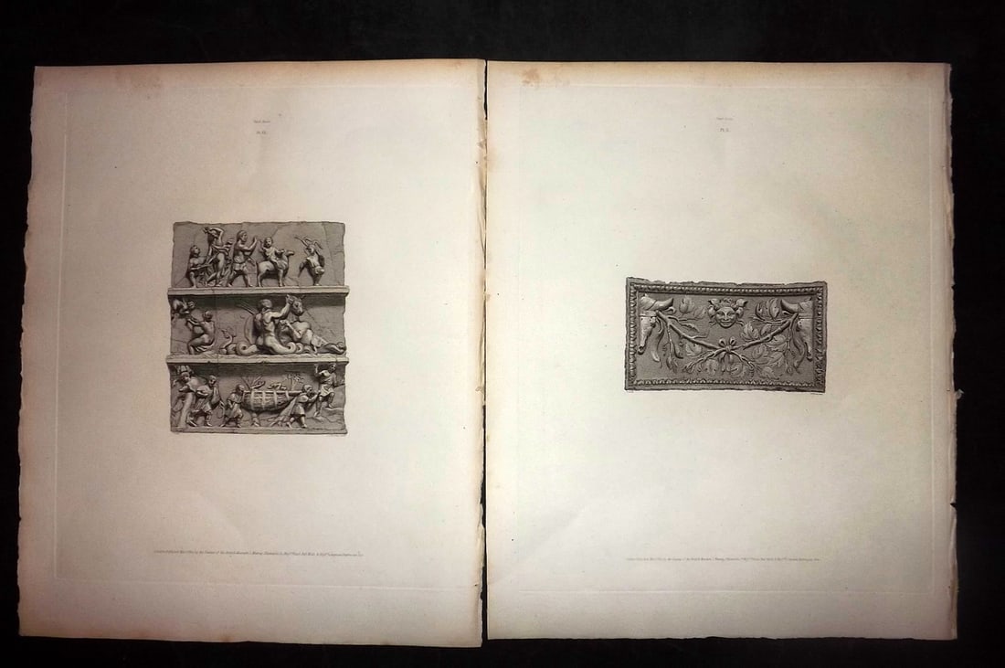 BM Marbles 1815 Pair of Folio Greek Marble Bas Reliefs (1 of 2)