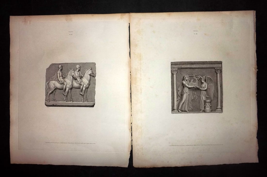 BM Marbles 1815 Pair of Folio Greek Marble Bas Reliefs (1 of 2)