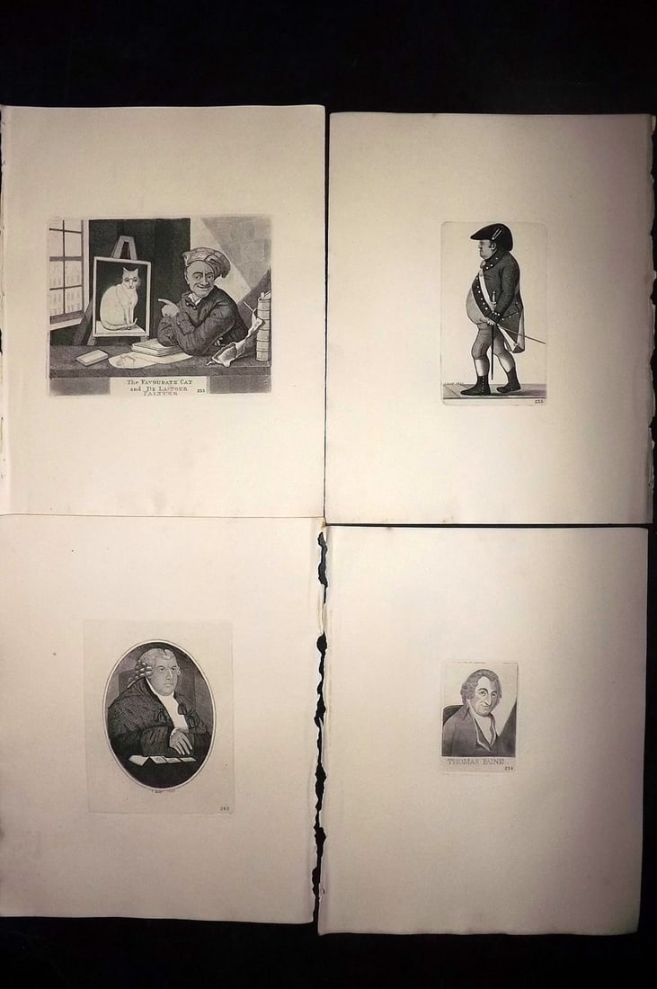 Kay, John 1877 Lot of 4 Scottish Caricatures: Etchings Published 1877, Edinburgh for "A Series of Original Portraits and Caricature Etchings" by John Kay. Paper Size: 10.5 x 8.5 inch (27 x 22cm) Good Condition