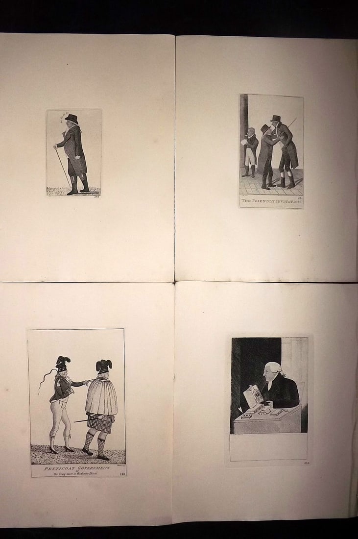 Kay, John 1877 Lot of 4 Scottish Caricatures: Etchings Published 1877, Edinburgh for "A Series of Original Portraits and Caricature Etchings" by John Kay. Paper Size: 10.5 x 8.5 inch (27 x 22cm) Good Condition