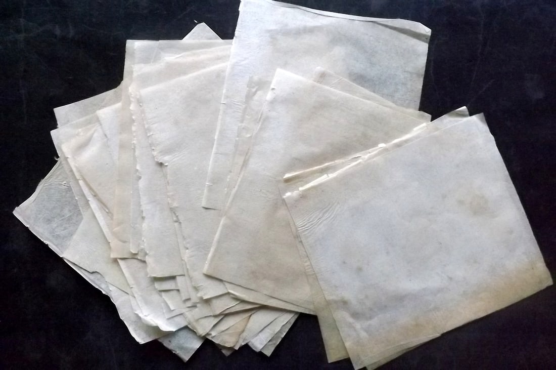 Old Paper Bookbinding 1807 Lot Of 39 Laid Tissue Paper Sheets 8vo Auction
