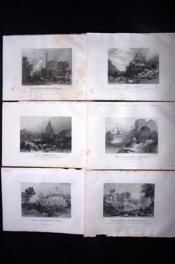 Gardner, James 1860 Lot of 6 Antique Prints. India (1 of 2)