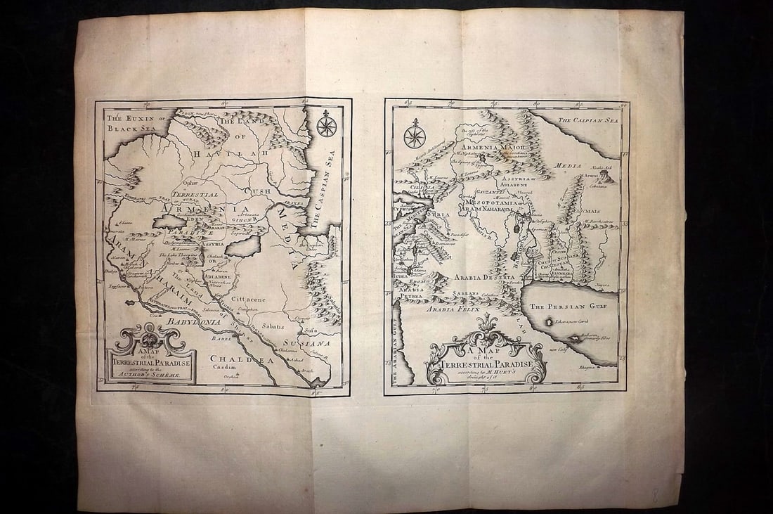 Calmet, Augustin 1732 Large Map. Terrestrial Paradise, Holy Land (1 of 2)