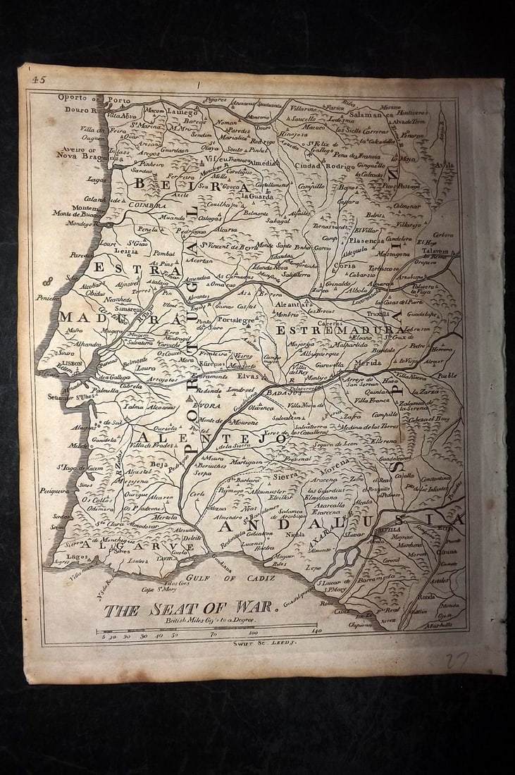 Barclay, James 1808 Antique Map. Portugal Napoleonic Wars (1 of 1)