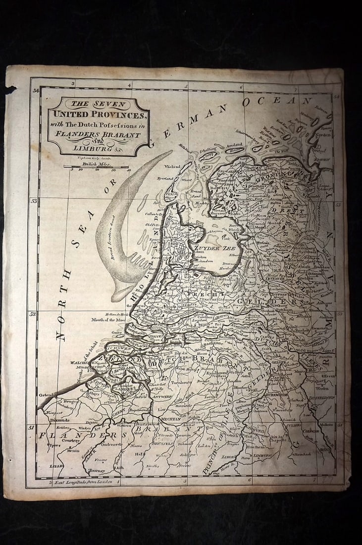 Barclay, James 1808 Antique Map. Seven United Provinces Netherlands (1 of 1)