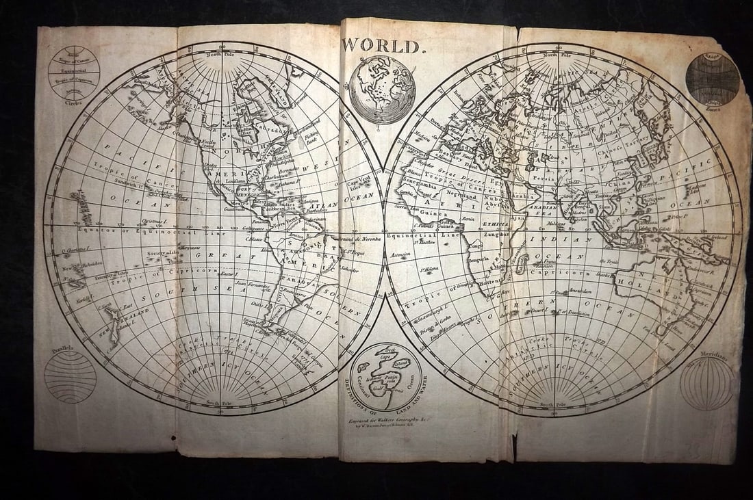 Walker, John C1805 Antique Map. World Hemispheres (1 of 1)