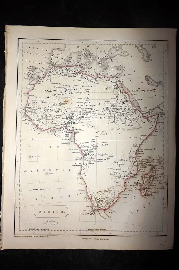 Becker, F. P. C1845 Antique Map. Africa (1 of 1)