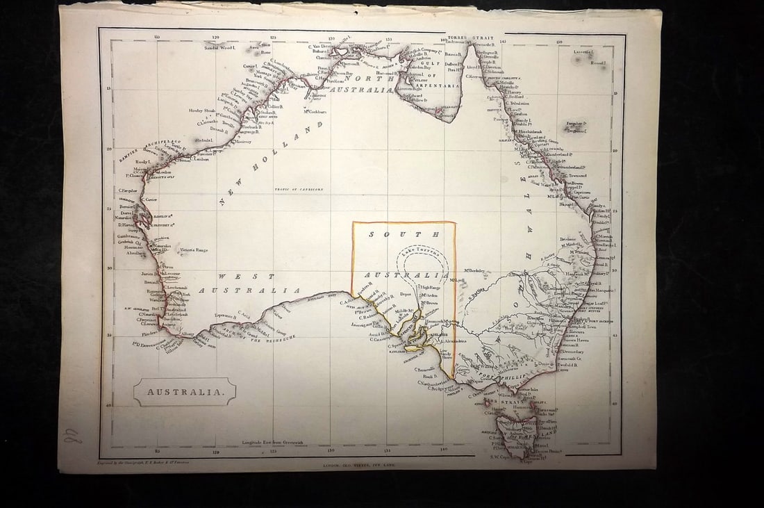 Becker, F. P. C1845 Antique Map. Australia (1 of 1)