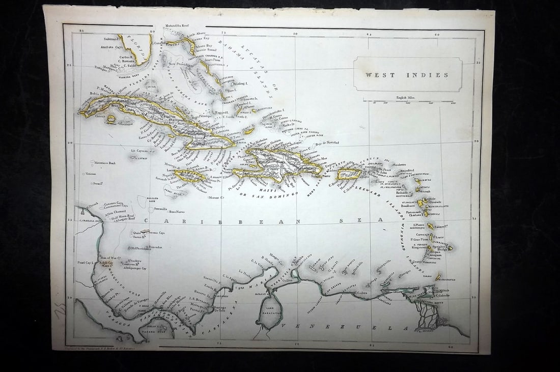 Becker, F. P. C1845 Antique Map. West Indies (1 of 1)