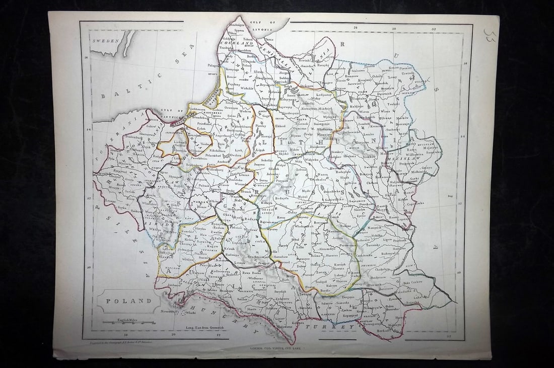 Becker, F. P. C1845 Antique Map. Poland (1 of 1)