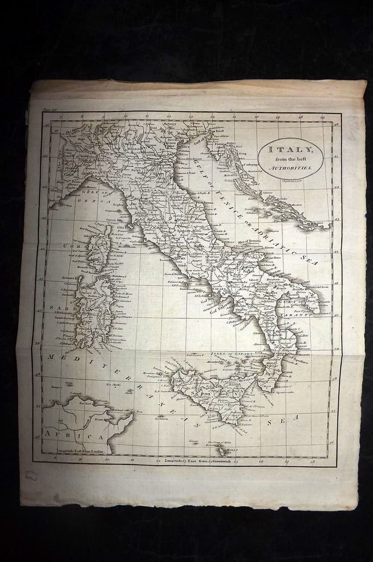 Guthrie, William 1812 Antique Map. Italy (1 of 1)