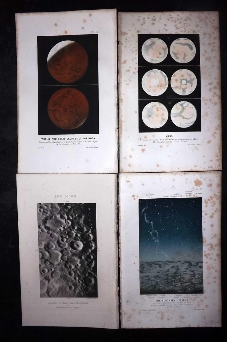Guillemin, Amedee 1866 Lot of 4 Astronomy Celestial Prints (1 of 2)
