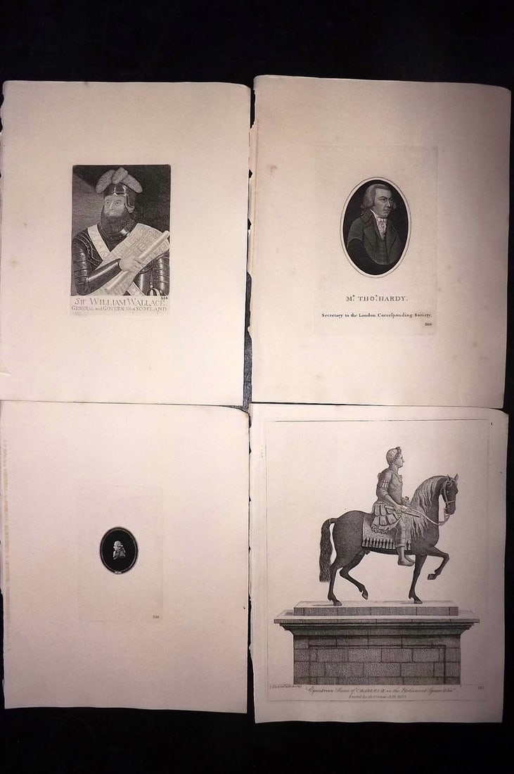 Kay, John 1877 Lot of 4 Scottish Caricatures: Etchings Published 1877, Edinburgh for "A Series of Original Portraits and Caricature Etchings" by John Kay. Paper Size: 10.5 x 8.5 inch (27 x 22cm) Good Condition