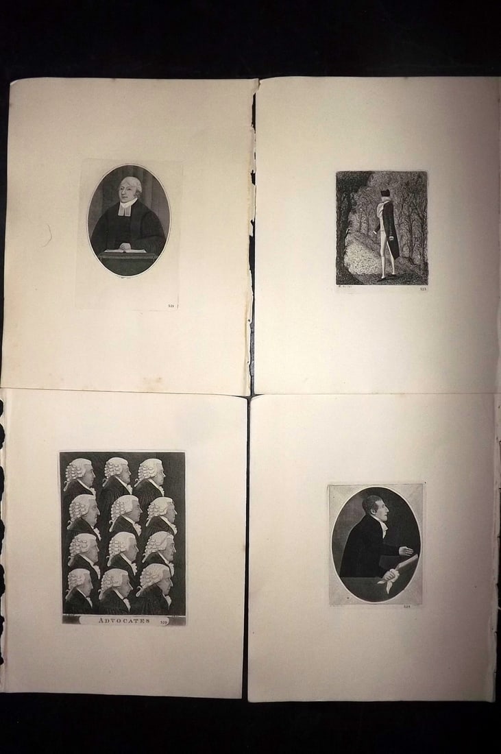 Kay, John 1877 Lot of 4 Scottish Caricatures: Etchings Published 1877, Edinburgh for "A Series of Original Portraits and Caricature Etchings" by John Kay. Paper Size: 10.5 x 8.5 inch (27 x 22cm) Good Condition