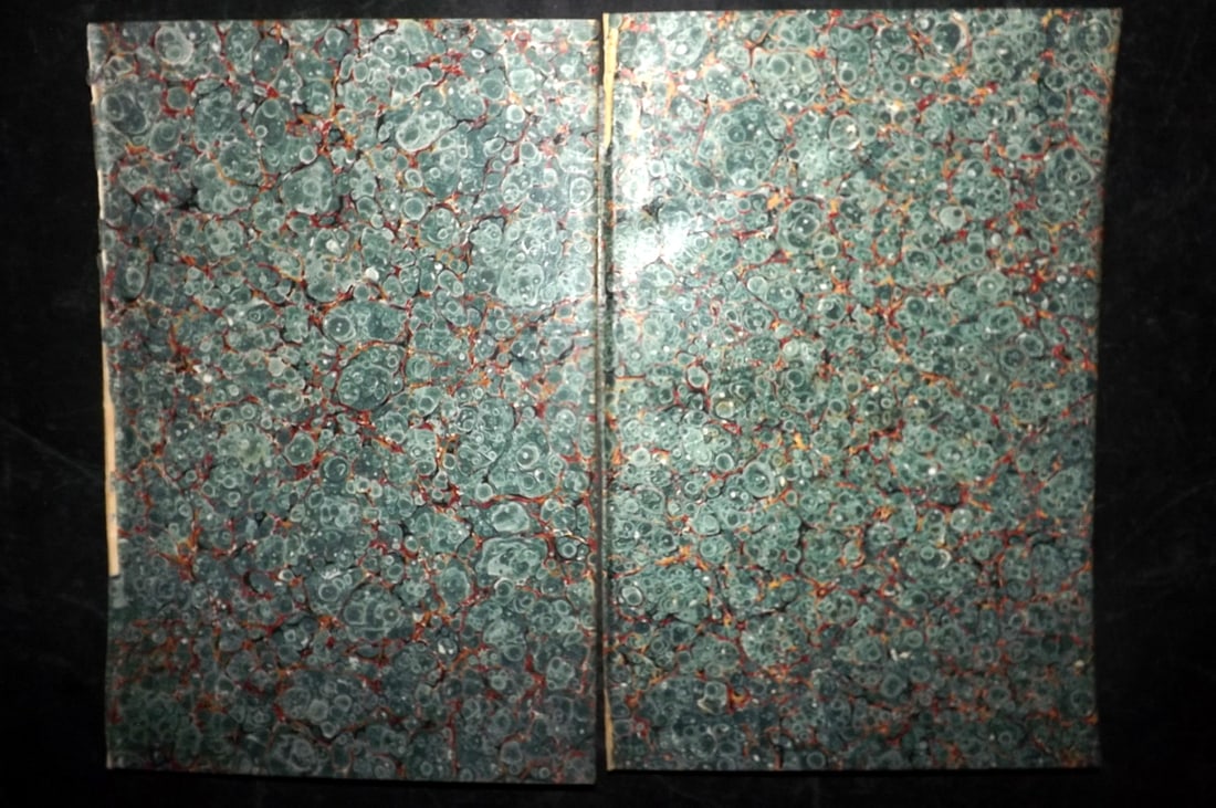 Old Paper Bookbinding C1899 Pair of Marble End Papers, 8vo (1 of 2)