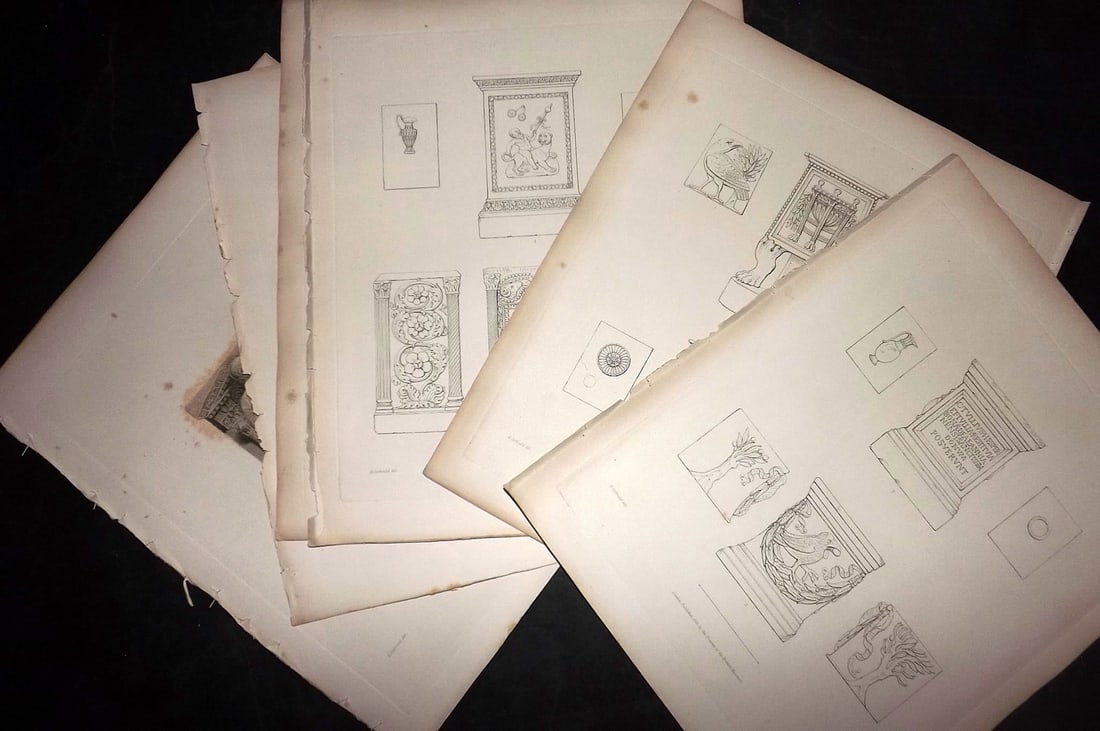 BM Marbles 1846 Lot of 8 Greco-Roman Antiquities Prints (1 of 5)