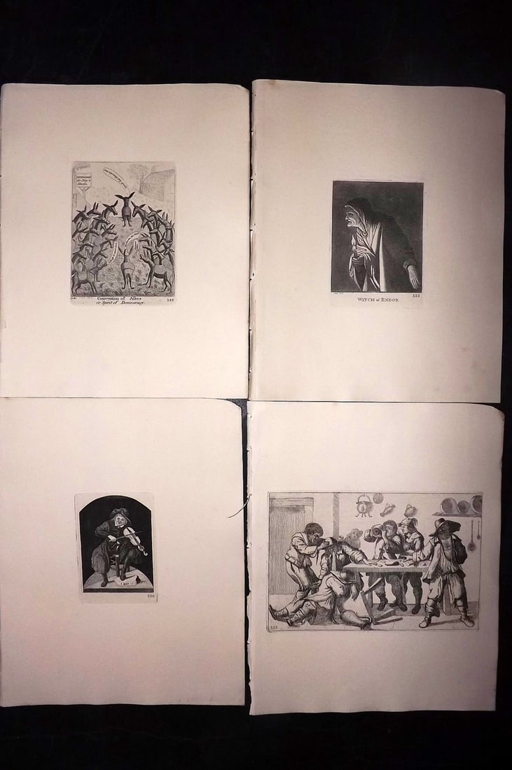 Kay, John 1877 Lot of 4 Scottish Caricatures: Etchings Published 1877, Edinburgh for "A Series of Original Portraits and Caricature Etchings" by John Kay. Paper Size: 10.5 x 8.5 inch (27 x 22cm) Good Condition