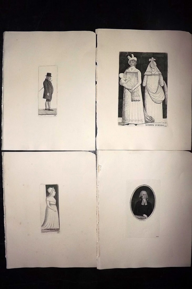 Kay, John 1877 Lot of 4 Scottish Caricatures: Etchings Published 1877, Edinburgh for "A Series of Original Portraits and Caricature Etchings" by John Kay. Paper Size: 10.5 x 8.5 inch (27 x 22cm) Good Condition