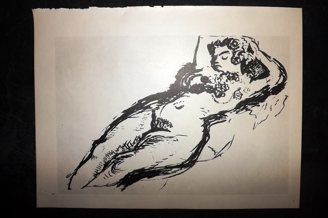 Matisse, Henrii 1969 Folio Scarce Print. Drawing 03: Lithograph Published 1969, New York for "Henri Matisse. Drawings And Paper Cut-Outs" by Raoul Jean Moulin. Paper Size: 12 x 9 inch (30.5 x 23cm) Good Condition