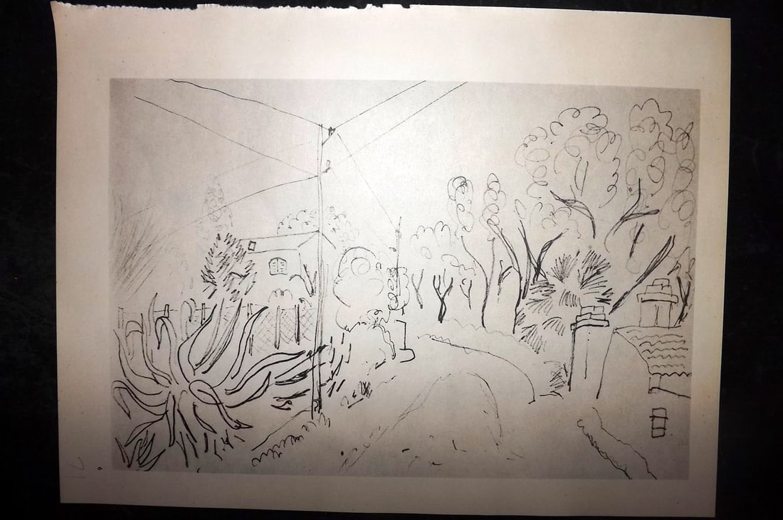 Matisse, Henrii 1969 Folio Scarce Print. Drawing 06: Lithograph Published 1969, New York for "Henri Matisse. Drawings And Paper Cut-Outs" by Raoul Jean Moulin. Paper Size: 12 x 9 inch (30.5 x 23cm) Good Condition