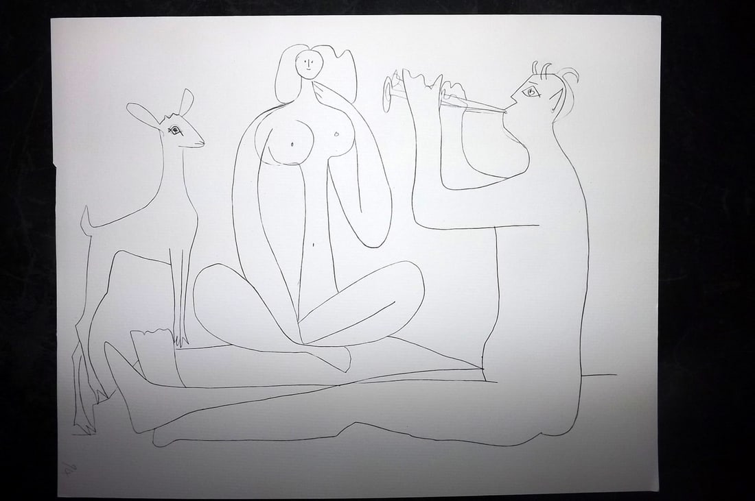 Picasso, Pablo 1960 Folio Print. Ceramics & Sculptures Drawing (1 of 2)