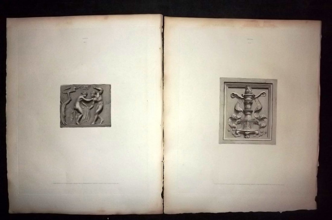 BM Marbles 1815 Pair of Folio Greek Bas-Relief Prints (1 of 2)