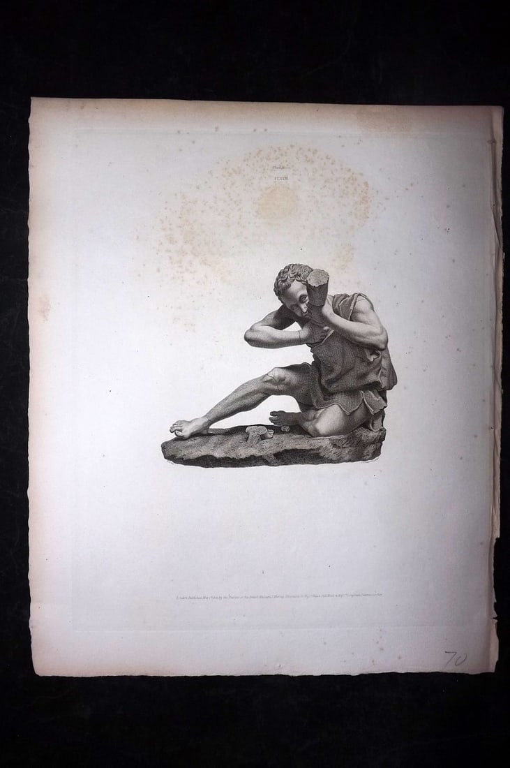 BM Marbles 1815 Folio Greek Statue Print. Statue of a Youth 31 (1 of 2)