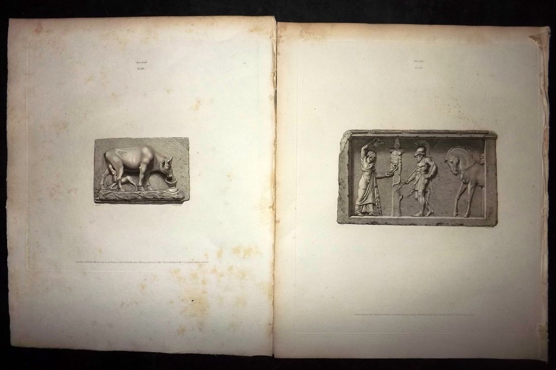 BM Marbles 1815 Pair of Folio Greek Bas-Relief Prints (1 of 2)