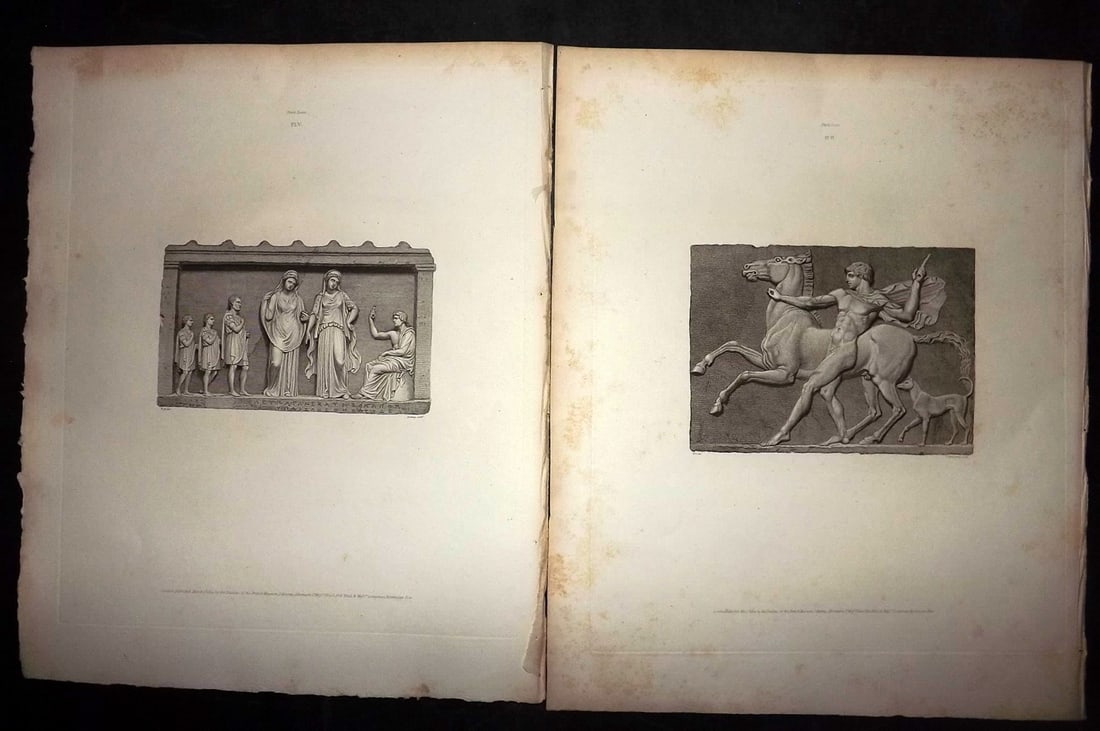 BM Marbles 1815 Pair of Folio Greek Bas-Relief Prints (1 of 2)