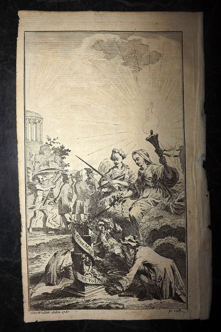 Gentleman's Magazine 1750 Classical Engraved Frontispiece Vol 20 (1 of 1)