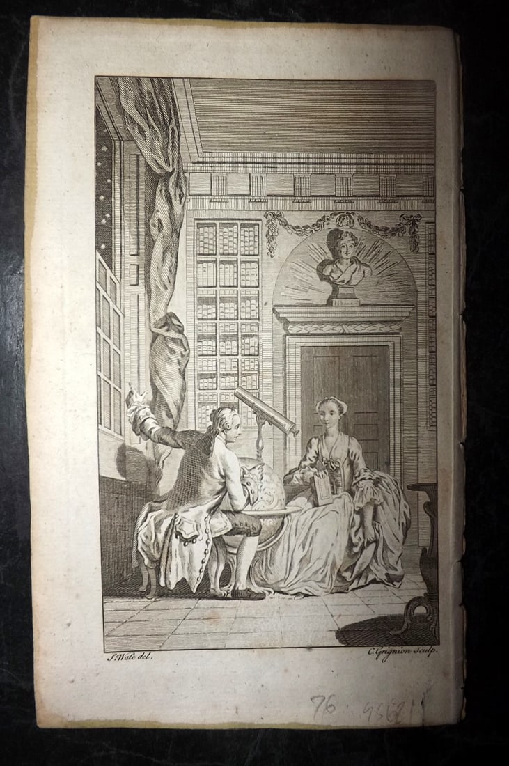 Martin, Benjamin 1772 Astronomy Print. Classical Frontis. Globe, Telescope (1 of 1)