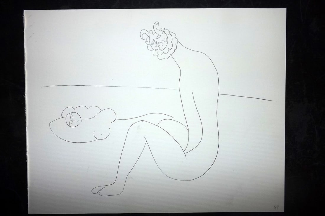 Picasso, Pablo 1960 Folio Print. Ceramics & Sculptures Drawing 91 (1 of 1)