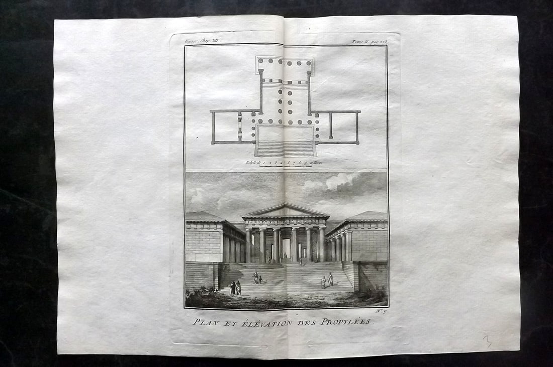 Barthelemy, Jean 1790 Folio Print. Propylees, Acropolis Athens, Greece (1 of 2)